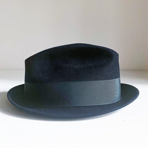 Vintage  Imperial Stetson navy Blue Wool Fedora 7 - Picture 5 of 9